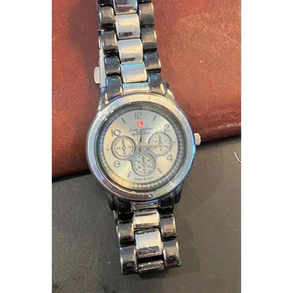 Women's 30mm Luis Cardini Watch, Gun Metal and Silver Tones